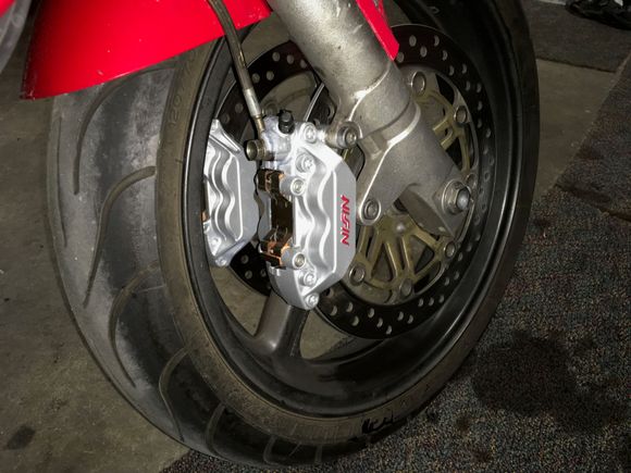 Painted the F4i calipers silver and did some red detailing on the lettering.