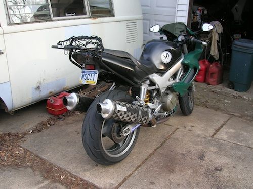 Really handy Ventura rack. Have tall and short rack and the bag. Ride with my kids who have cruisers, so you can't carry shit because that doesn't look cool. Real bitch straightening this thing out after PO hit the deer and flipped. Glad he threw it in tho.