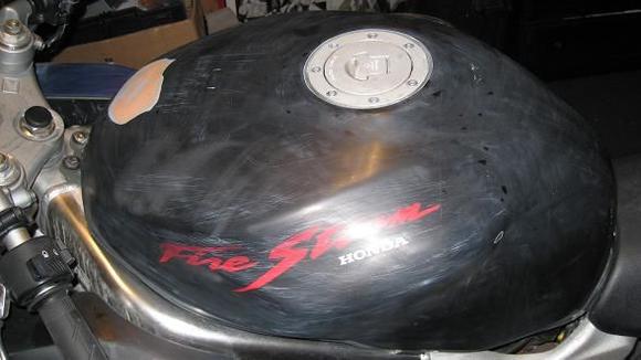 sanded tank left side