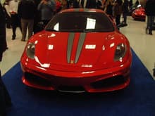 430 Scuderia; Nuovo Rosso Scuderia with black and red leather and Alcantara, steering wheel LEDs, carbon ceramic brakes.