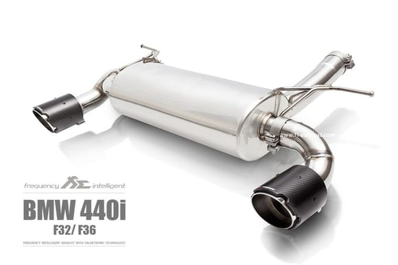 Fi Exhaust for BMW F32/F36 440i – Valvetronic Muffler with Dual Carbon Fiber Tips.