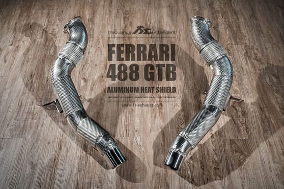 Fi Exhaust for Ferrari 488 GTB – Aluminum Heat Shield for DownPipe.