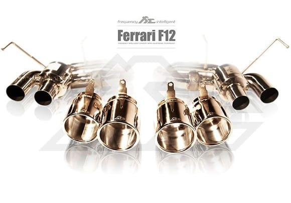 Fi Exhaust for Ferrari F12 Berlinetta –Quad Tips in Gold.