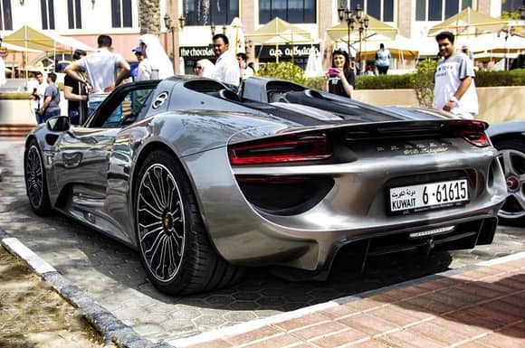 Stunning Porsche 918 Spyder at the Porsche Concours d'Elegance in Kuwait. You also see other supercars such as the 911 R, Carrera GT, and 959. What a phenomenal generation of Porsches united together. Thanks to Imran Mazhar.