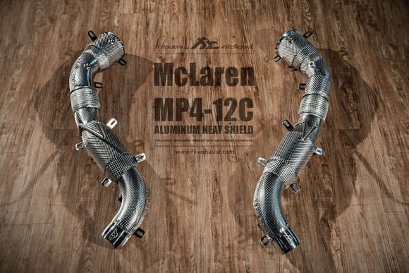 Fi Exhaust for McLaren MP4 – 12C – Aluminum Heat Shield Catless DownPipe.