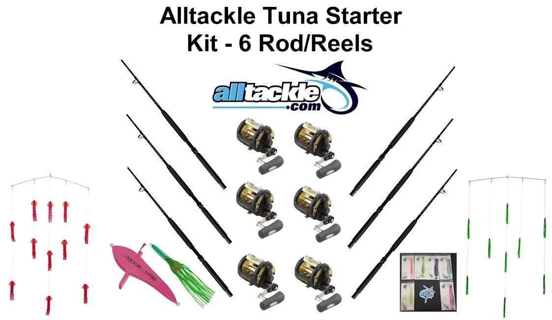 Alltackle Tuna Starter Kit w/ Rods, Reels, Rigs, Bird and Spreader Bars