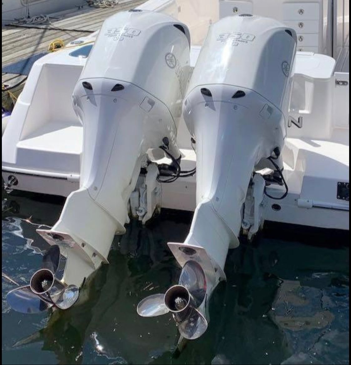 SOLD 2 Yamaha 350 Outboards White Excellent Cond The Hull Truth