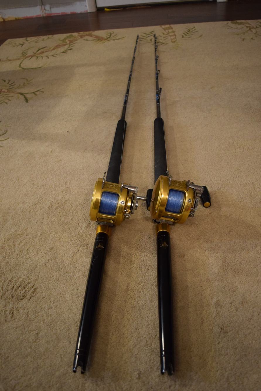 SOLD SOLD SOLD (2) Penn International II 20's on Custom All Roller Rods