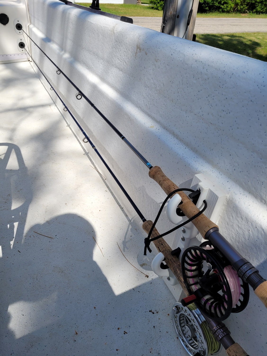 Plastic fishing rod holder for bulkhead mounting