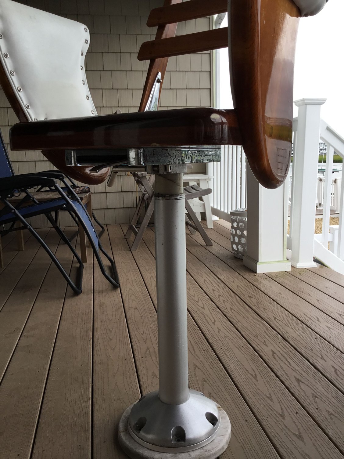 Release ladder back teak helm chair The Hull Truth Boating and