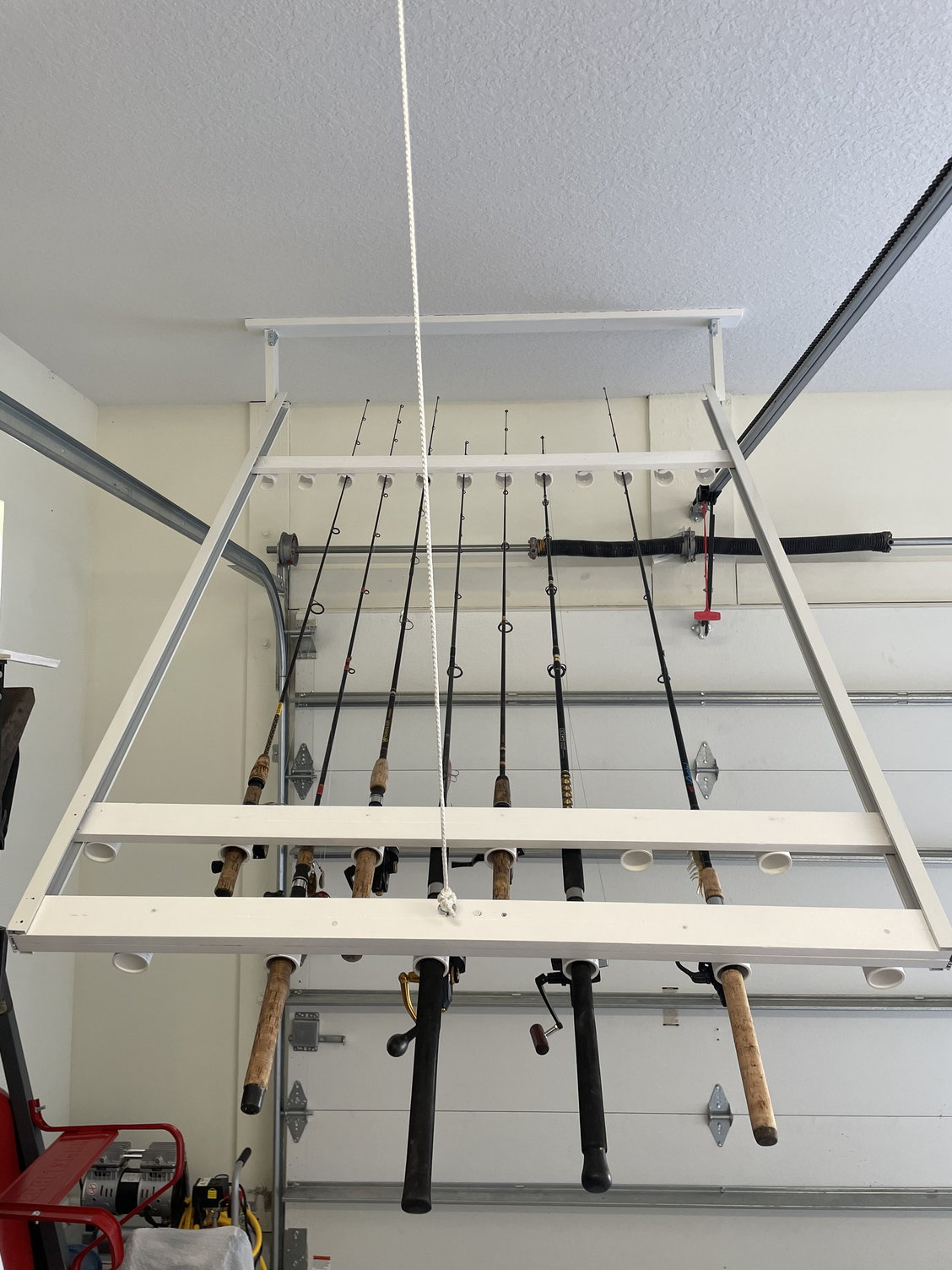 Fishing Rod Rack Wall / Ceiling Mounted Organizer Birch Plywood 