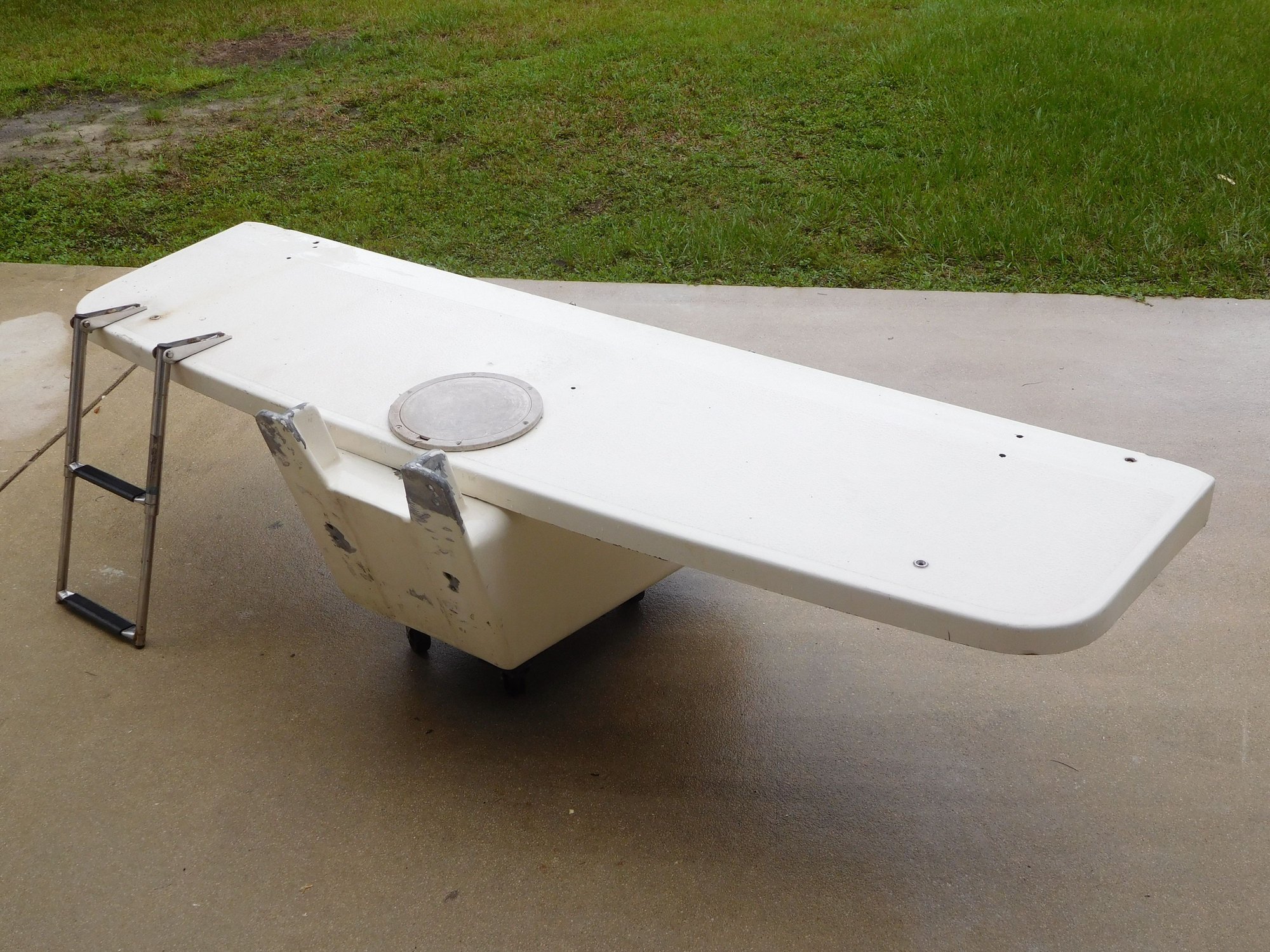 Outboard bracket with fiberglass swim platform SOLD The Hull Truth