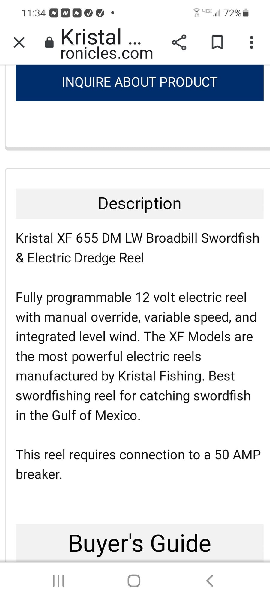 Kristal Electric Reel XF655-12V Programmable Manual Override