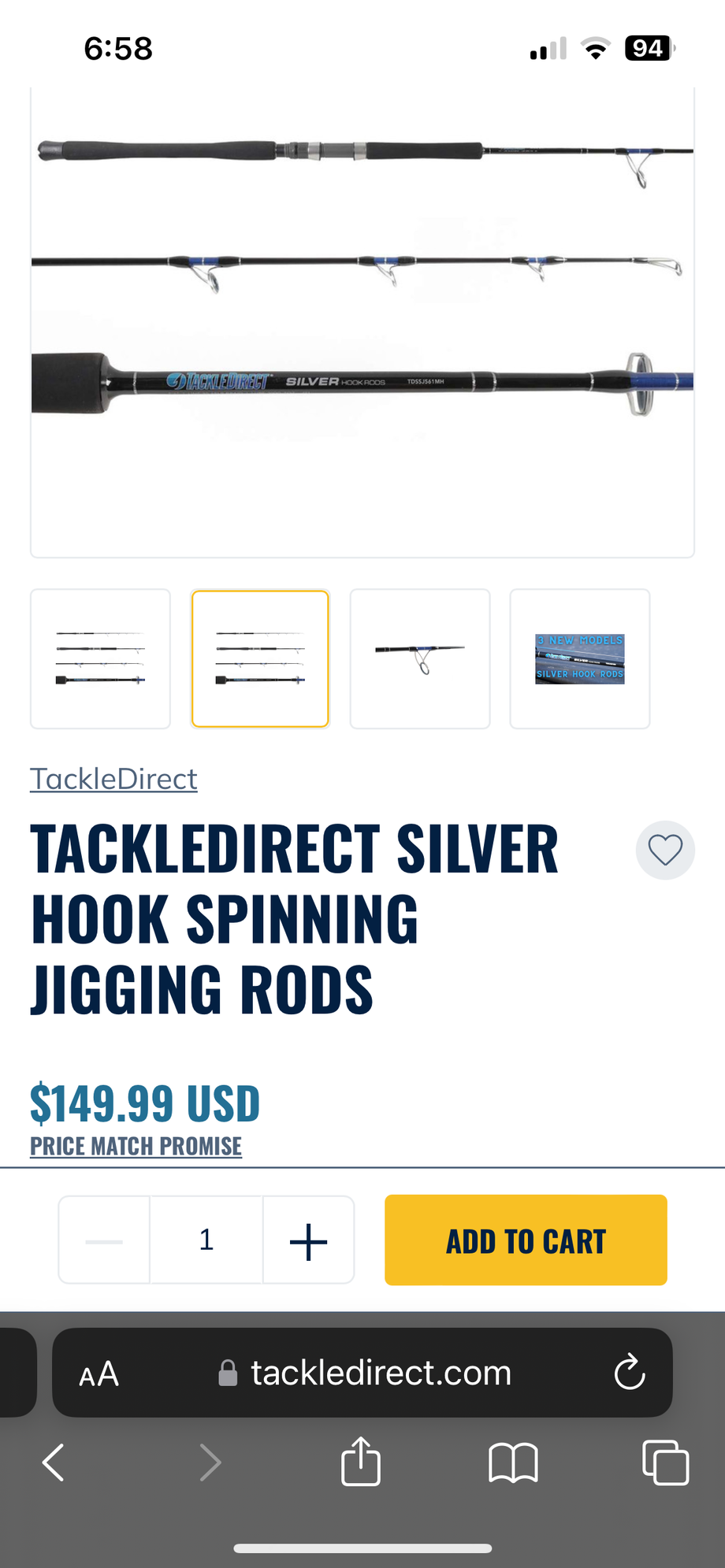 TackleDirect Silver Hook Spin Jigging Rods (Pair) - The Hull Truth -  Boating and Fishing Forum