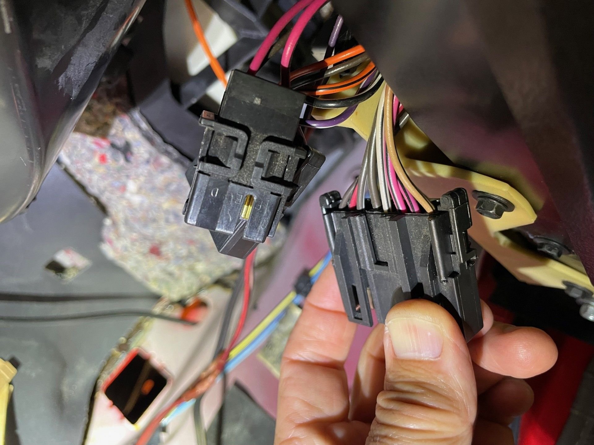 If you look past the black connector that I am not holding, you can see the same vent.  There is nothing covering it.