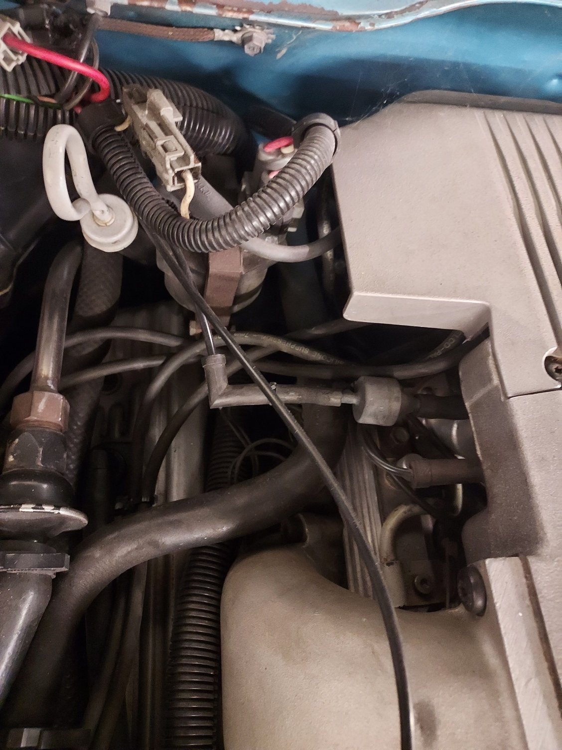 That is hvac vacuum supply past the checkvalve. Another line goes to vacuum ball and cruise control