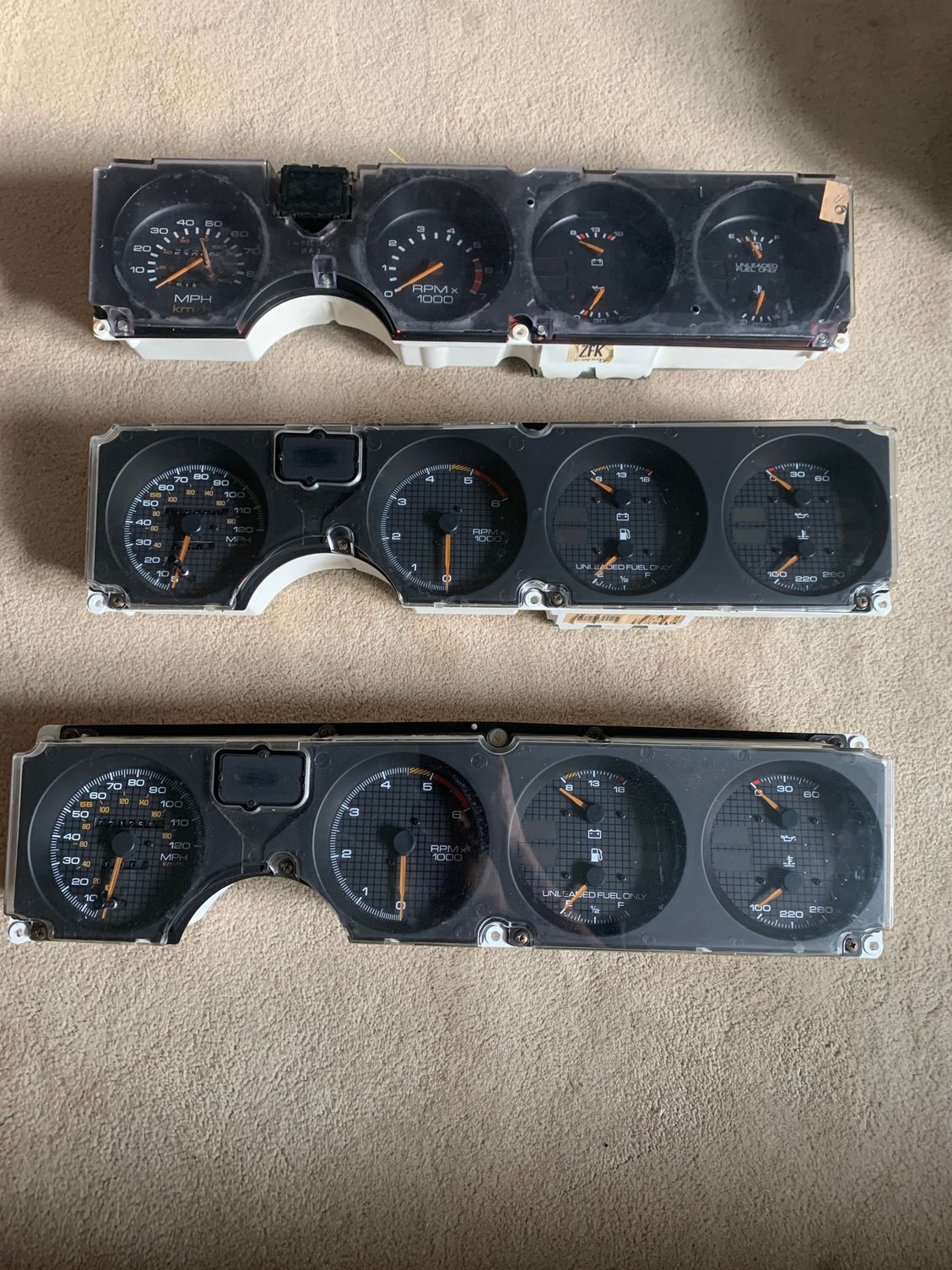 Maryland Three Pontiac Gauge Clusters 150 OBO Third Generation F