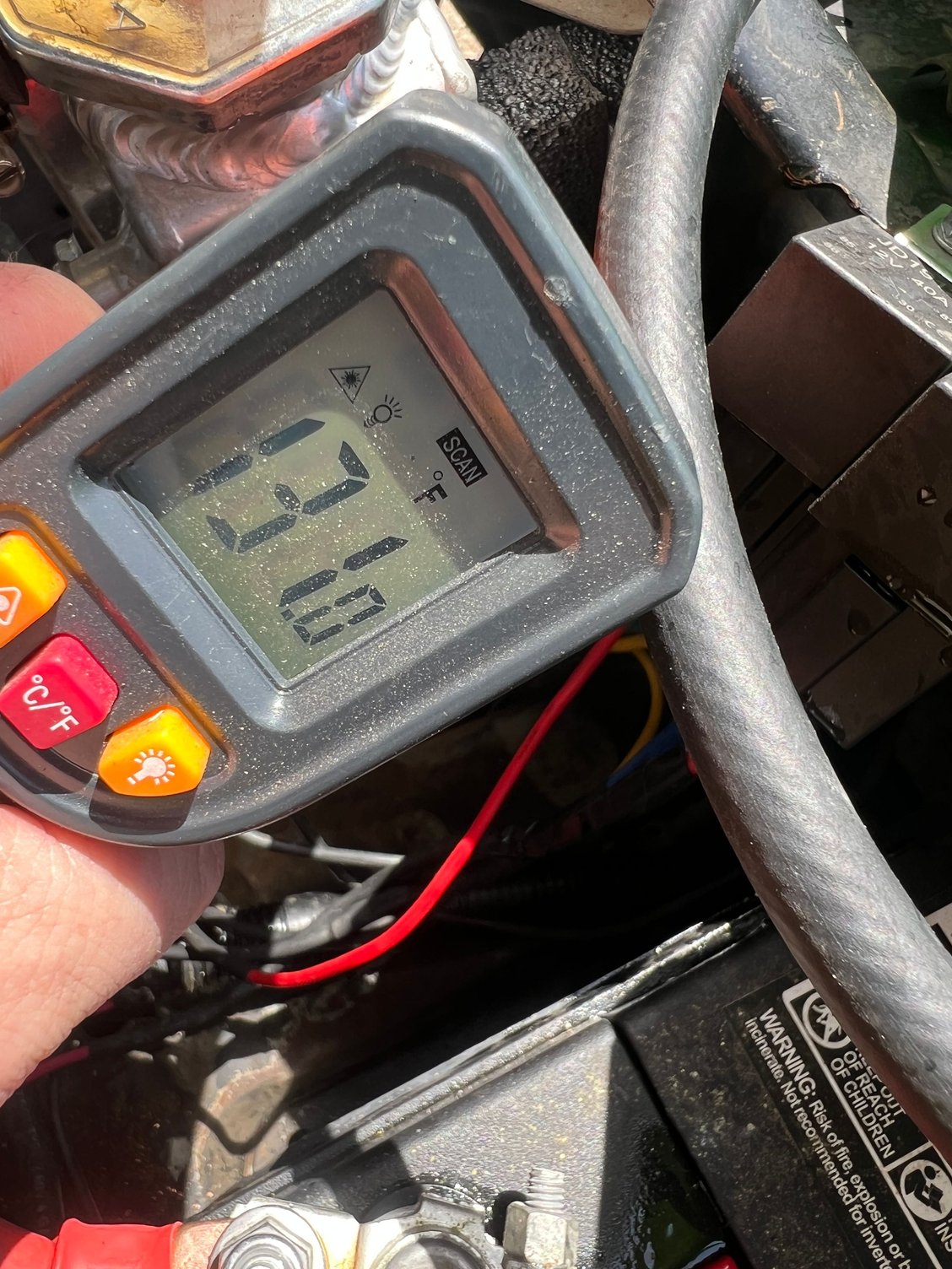 131 about 2 inches below cap