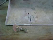Stud had been broken at some point.