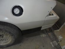 Last of the ground effects bolted back on. You can see the bumper cover fitment issues at the top where the bumper meets the quarter.