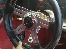 This is the steering wheel with horn about 1 more pound added but i get horn