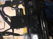 Rear inner bracket. I want to say it was like 3/4”
Inward from the edge of the track. You can see the stock aligning pin right above it. The original mounting bolt for the 5the gen is right above that.