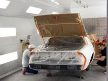 In the paint booth, December 2018