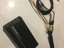 The new amp and wiring harness I made and shows the amazon headphone to RCA adapter 8ft long and overkill