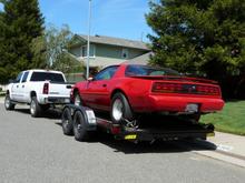 My first trailer, the car bearly fit on it, haha.