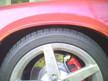 My nice corvette brakes and, a view of ride height.