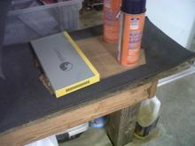 After making the new shape for the sun visor, glued it down waiting for it to dry