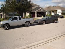 my brothers truck and my trans am and the 68 in the back ground