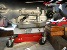 Installation of my BTO trans.  The first rebuild from a shop in Covina failed in the first 100 miles.  The BTO trans is doing great and I'm very pleased with the performance.