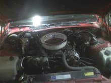 Engine bay with my new 14&quot; Edelbrock air cleaner