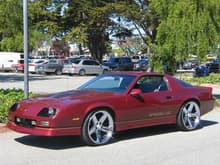 my 1990 iroc burgundy on cognac leather with a 5speed