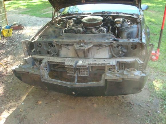 Taking the nose off the parts car.