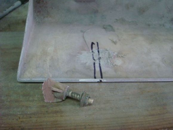 Stud had been broken at some point.