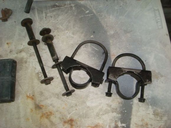 Rear hardware after coming out of the derust solution.