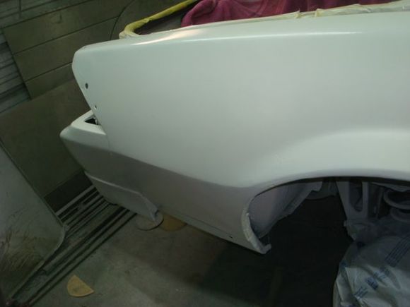 Considering how this panel started out I'm more than happy with it as it just needs a little putty now. I think its the worst panel I've ever repaired plus first time repairing a bumper cover.