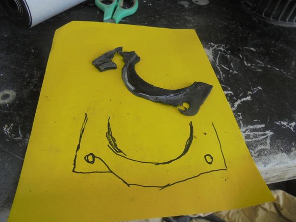 Start of making a pattern to make a new seal between the mounting plate and firewall.