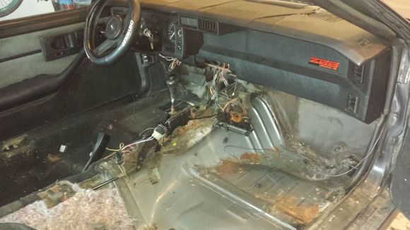 Inside Car after carpet removal