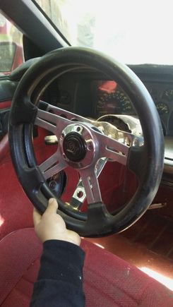 This is the steering wheel with horn about 1 more pound added but i get horn