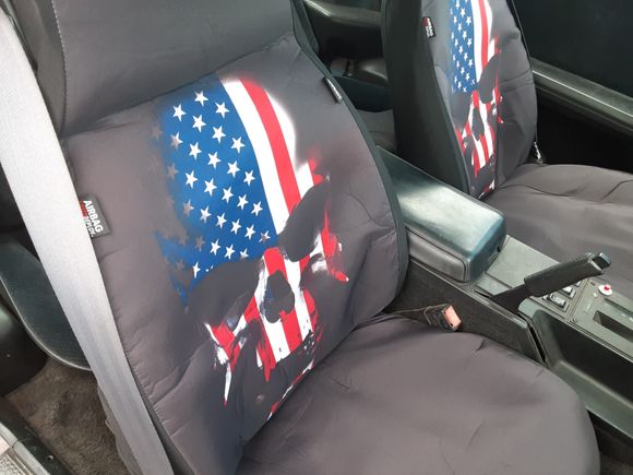 More skulls, and keeps the original seats protected. The seats are in perfect condition, as well as the back seats. By the way, the sun faded these seat covers to the color of the car! How sweet is that!!