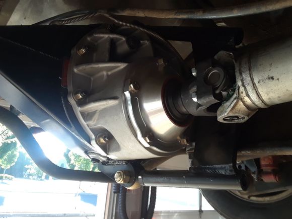 Quick Performance 9" Ford with fabricated housing and Yukon aluminum diff case. 3:70 with Eaton true trac.
