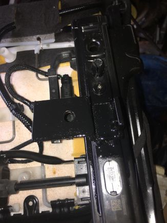 Rear inner bracket. I want to say it was like 3/4”
Inward from the edge of the track. You can see the stock aligning pin right above it. The original mounting bolt for the 5the gen is right above that.