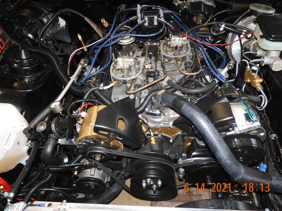 Got the passenger side air system cleaned up and positioned.  Moved forward to maximize distance from headers.  Need to pick up 1.25 inch hose clamps tomorrow.  By the way, loving the 303 aerospace stuff, look at the air valves and hoses, they are old!