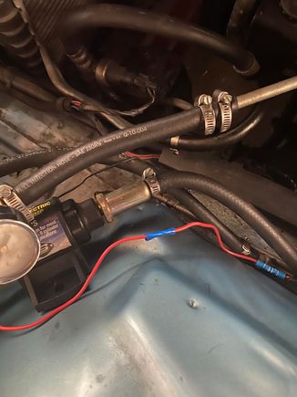 Before I wired it into the relay I had it connected to a gator clip so that I could clip it straight to the battery. Changed that ASAP 