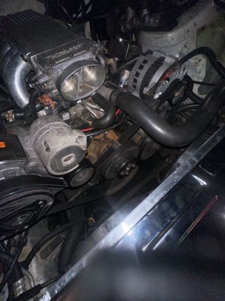 I replaced the radiator to a three-quarter. I have also done a hole flush on the system. I see pressure when I take the radiator cap off and start the car and I did get rid of the small pump.