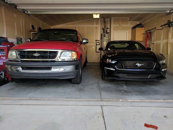 My old 1998 F150 and 2018 Mustang GT.