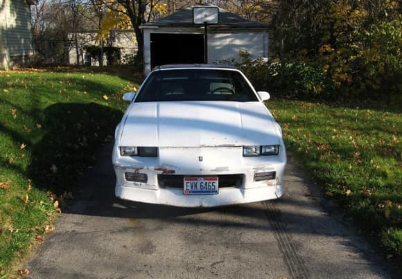 Front view of the car before it was put into storage at my Grandpa's house. Probably my second favorite picture of my car!
